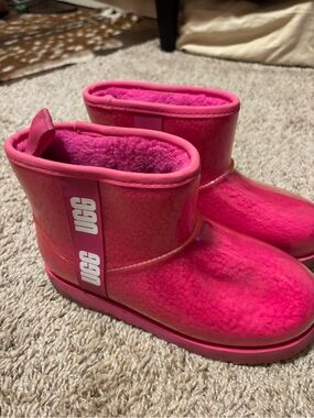 UGG Hot Pink Shearling-Lined Short Boots